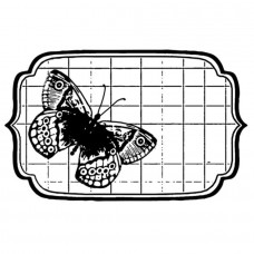 HD gumi pecsételő cm. 7x11 Tag with butterfly